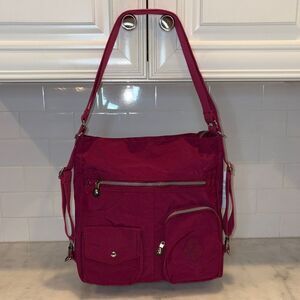 Huaeryouyue NWT Purse Nylon Convertible Backpack Tote Crossbody Bag Travel